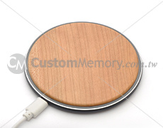 實木無線充電盤