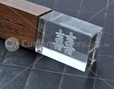 客製化隨身碟，木質水晶碟，水晶內雕